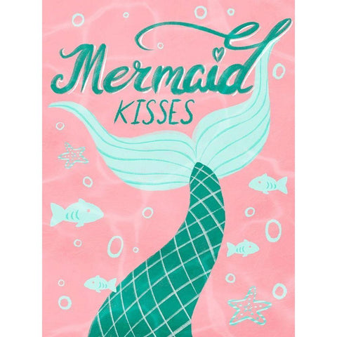 Mermaid Kisses 1 Black Modern Wood Framed Art Print by Prime, Marcus
