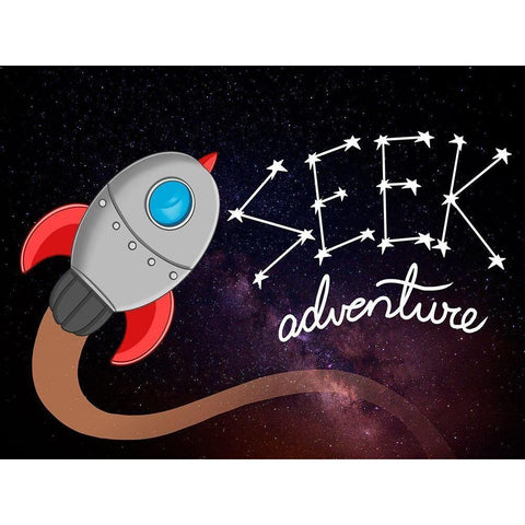 Seek Adventure 1 Black Modern Wood Framed Art Print with Double Matting by Prime, Marcus
