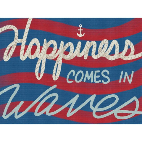 Wavy Happiness 1 Gold Ornate Wood Framed Art Print with Double Matting by Prime, Marcus