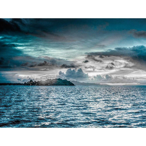 Magestic Island 3 Black Modern Wood Framed Art Print with Double Matting by Prime, Marcus