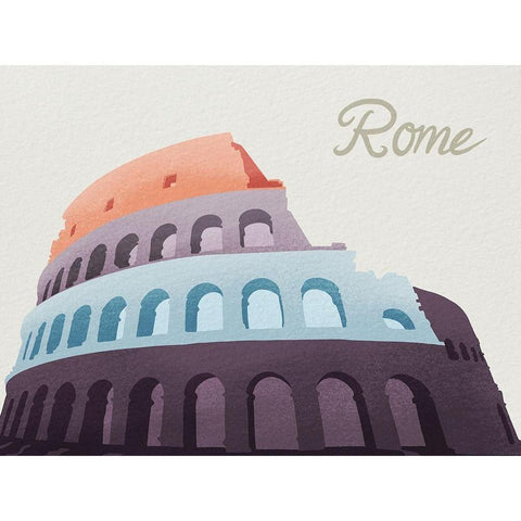 Colorful Rome 1 Black Modern Wood Framed Art Print with Double Matting by Prime, Marcus