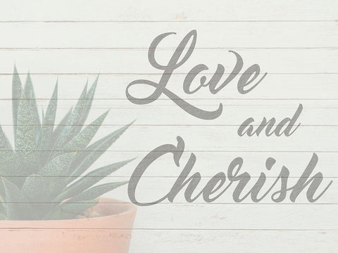 Love And Cherish 1 Black Ornate Wood Framed Art Print with Double Matting by Prime, Marcus