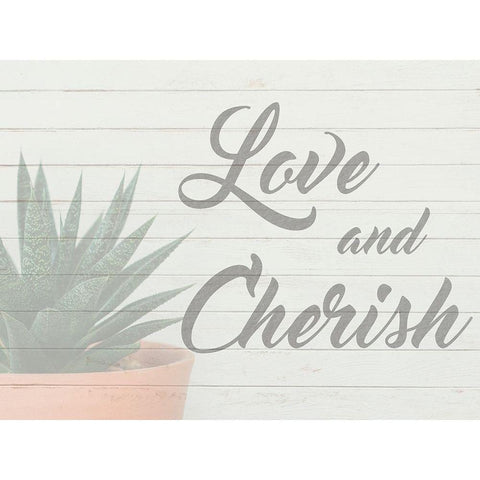Love And Cherish 1 Black Modern Wood Framed Art Print with Double Matting by Prime, Marcus