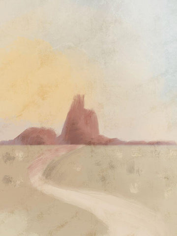 Lonely Desert 1 White Modern Wood Framed Art Print with Double Matting by Prime, Marcus