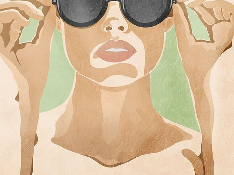 Sunkissed Beauty 1 White Modern Wood Framed Art Print with Double Matting by Prime, Marcus