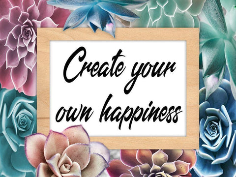 Create Happiness 1 Black Ornate Wood Framed Art Print with Double Matting by Prime, Marcus