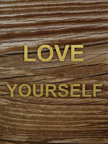 Love Yourself 1 Black Ornate Wood Framed Art Print with Double Matting by Prime, Marcus