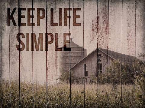Keep Life Simple 1 Black Ornate Wood Framed Art Print with Double Matting by Prime, Marcus