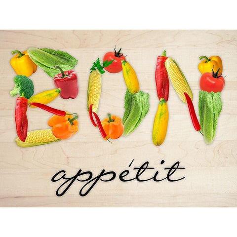 Bon Appetit White Modern Wood Framed Art Print by Prime, Marcus