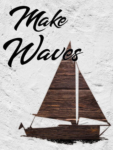 Make Waves 1 Black Ornate Wood Framed Art Print with Double Matting by Prime, Marcus
