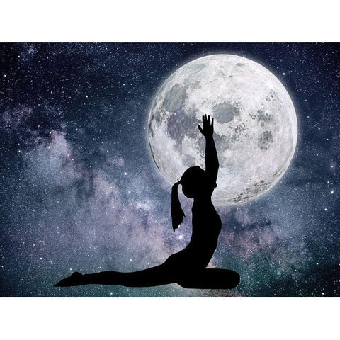 Lifting The Moon Black Modern Wood Framed Art Print by Prime, Marcus