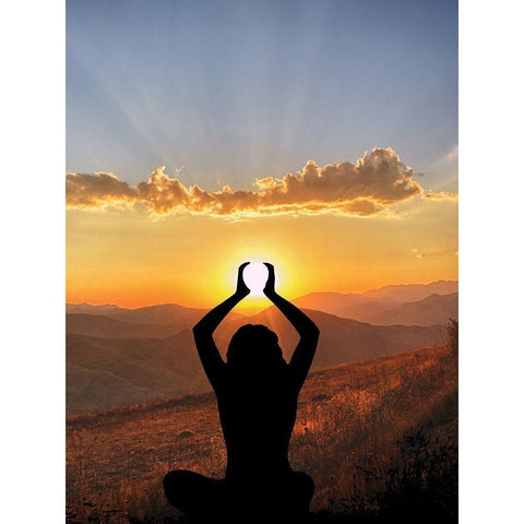 Lifting The Sun 1 Gold Ornate Wood Framed Art Print with Double Matting by Prime, Marcus