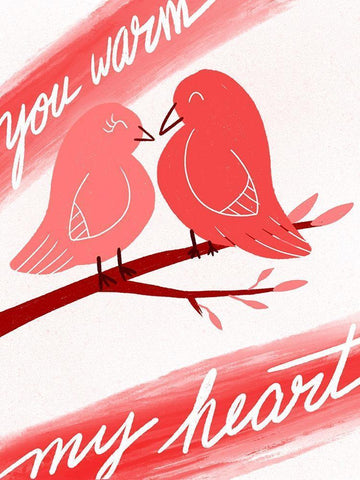 Warm Heart 1 White Modern Wood Framed Art Print with Double Matting by Prime, Marcus