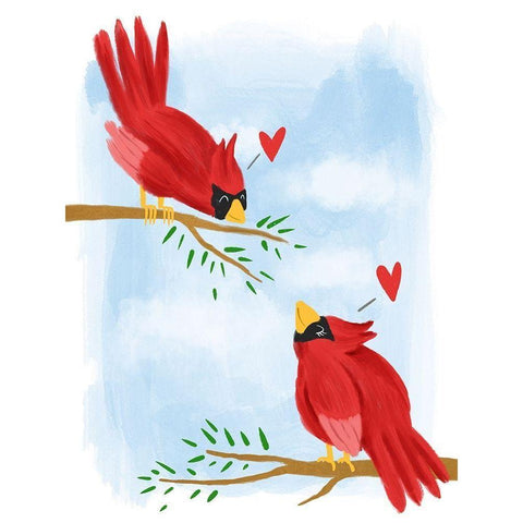 Love Birds 1 Black Modern Wood Framed Art Print by Prime, Marcus