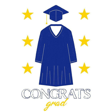 Congrats Grad 1 Black Modern Wood Framed Art Print with Double Matting by Prime, Marcus