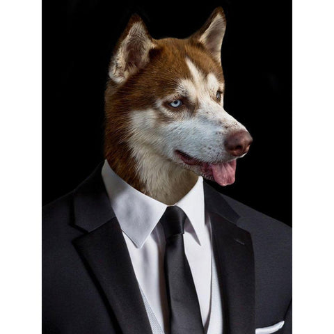 Wallstreet Wolf Black Modern Wood Framed Art Print by Prime, Marcus