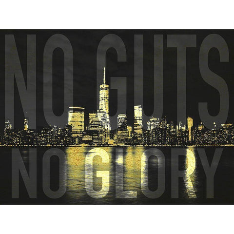 No Guts No Glory Gold Ornate Wood Framed Art Print with Double Matting by Prime, Marcus