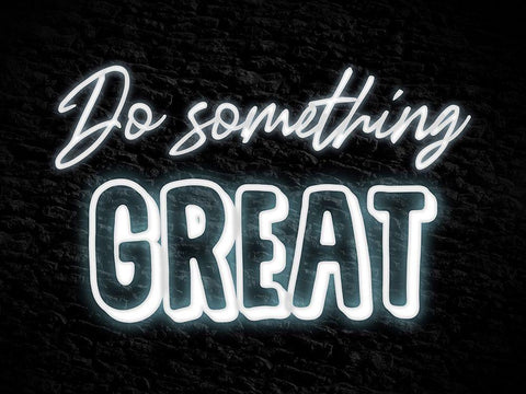 Do Something Great White Modern Wood Framed Art Print with Double Matting by Prime, Marcus