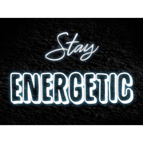 Stay Energetic Black Modern Wood Framed Art Print with Double Matting by Prime, Marcus