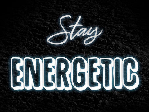 Stay Energetic White Modern Wood Framed Art Print with Double Matting by Prime, Marcus