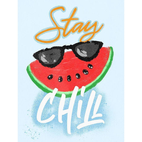 Stay Chill White Modern Wood Framed Art Print by Prime, Marcus