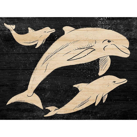 Friendly Divers Black Modern Wood Framed Art Print with Double Matting by Prime, Marcus