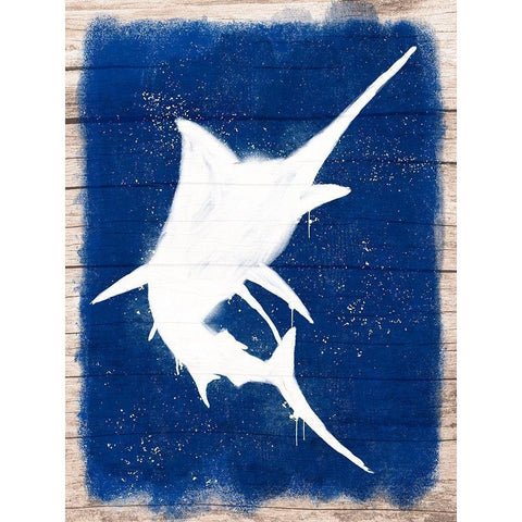 Swordfish Blast 1 White Modern Wood Framed Art Print by Prime, Marcus