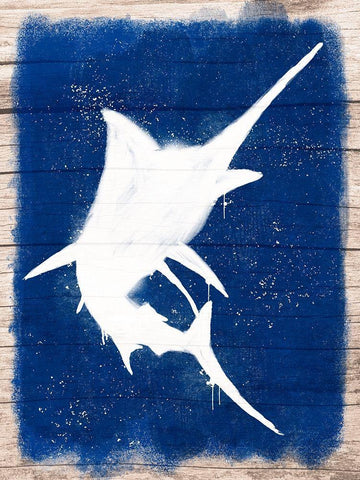 Swordfish Blast 1 Black Ornate Wood Framed Art Print with Double Matting by Prime, Marcus