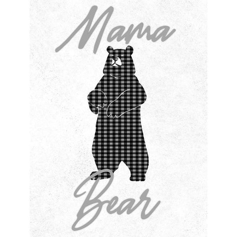 Mama Bear Black Modern Wood Framed Art Print with Double Matting by Prime, Marcus