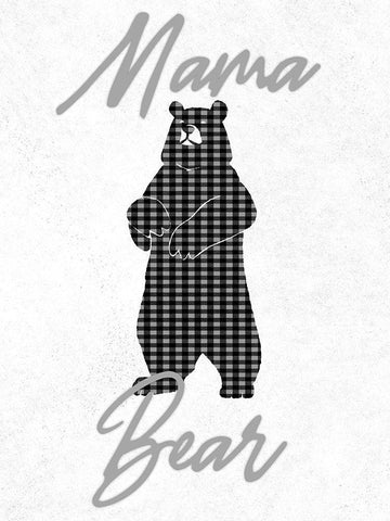 Mama Bear White Modern Wood Framed Art Print with Double Matting by Prime, Marcus