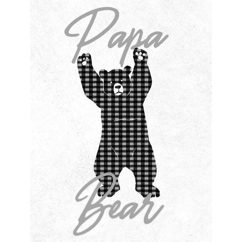 Papa Bear White Modern Wood Framed Art Print by Prime, Marcus