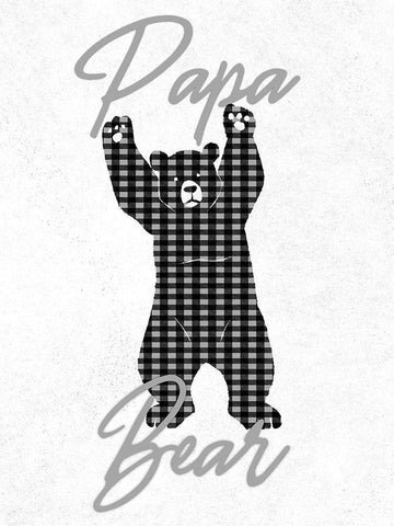 Papa Bear White Modern Wood Framed Art Print with Double Matting by Prime, Marcus