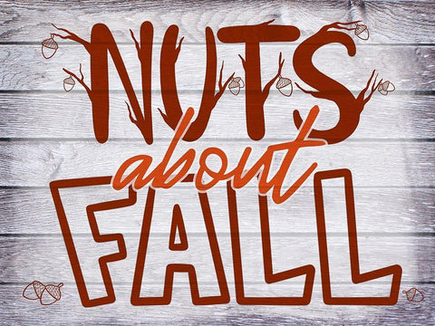 Nuts About Fall Black Ornate Wood Framed Art Print with Double Matting by Prime, Marcus