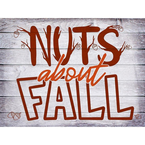 Nuts About Fall White Modern Wood Framed Art Print by Prime, Marcus