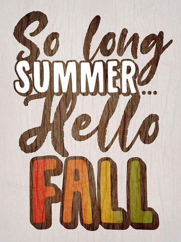 Hello Fall White Modern Wood Framed Art Print with Double Matting by Prime, Marcus