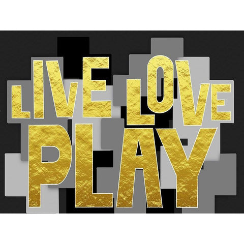 Live Love Play 2 Black Modern Wood Framed Art Print with Double Matting by Prime, Marcus