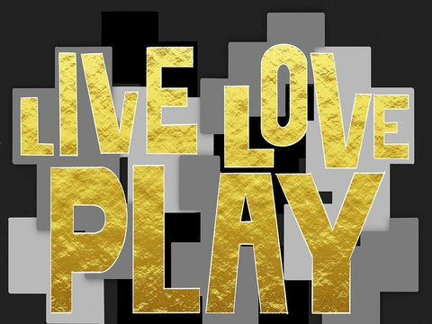 Live Love Play 2 Black Ornate Wood Framed Art Print with Double Matting by Prime, Marcus