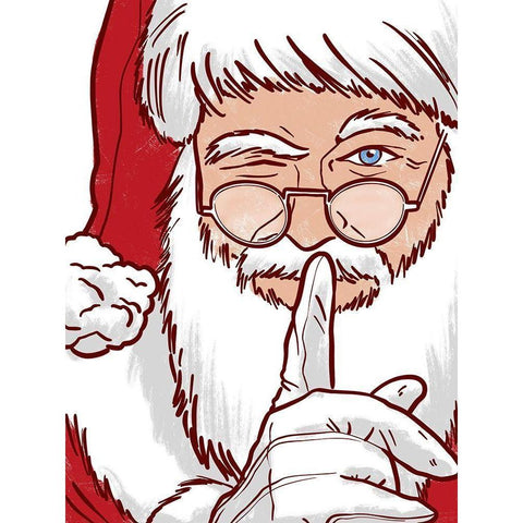 Santas Secret Black Modern Wood Framed Art Print by Prime, Marcus