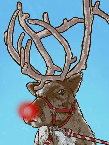 Santas Friend White Modern Wood Framed Art Print with Double Matting by Prime, Marcus