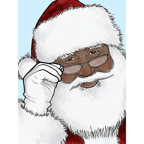 Santas Watching 2 White Modern Wood Framed Art Print by Prime, Marcus