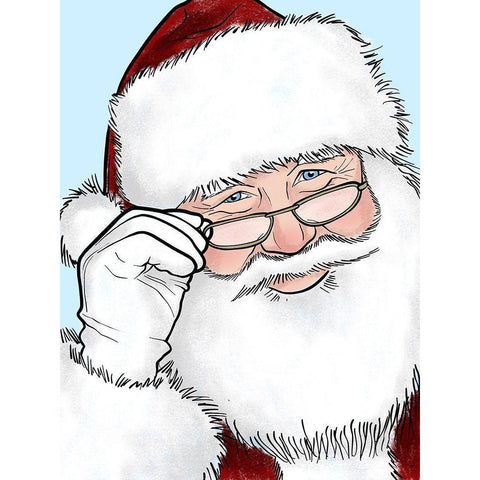 Santas Watching 1 Black Modern Wood Framed Art Print with Double Matting by Prime, Marcus