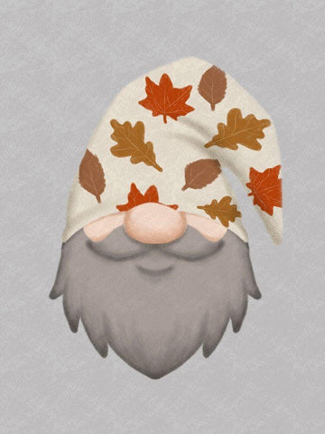 Fall Gnome 3 White Modern Wood Framed Art Print with Double Matting by Prime, Marcus