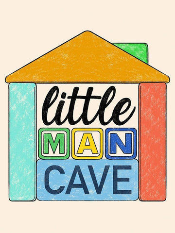 Little Man Cave 1 White Modern Wood Framed Art Print with Double Matting by Prime, Marcus