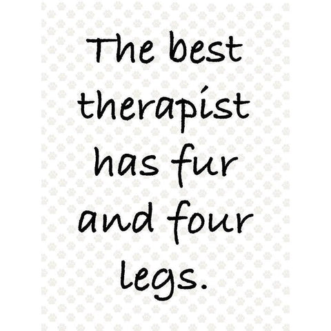 Furry Therapist White Modern Wood Framed Art Print by Prime, Marcus