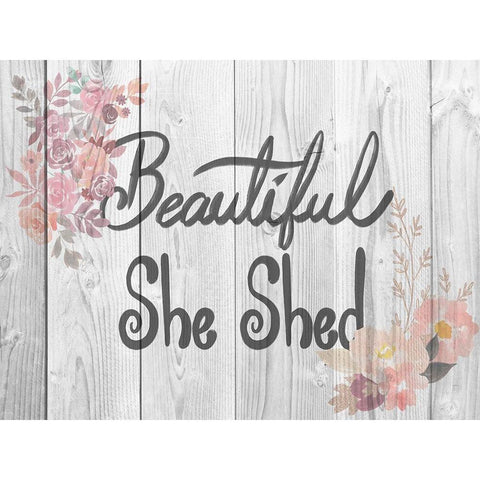 Welcome She Shed 4 Gold Ornate Wood Framed Art Print with Double Matting by Prime, Marcus