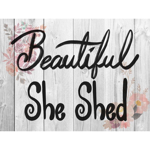 Welcome She Shed 2 Black Modern Wood Framed Art Print with Double Matting by Prime, Marcus