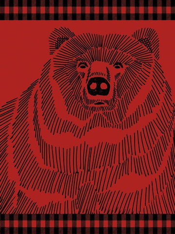 Checkered Bear 2 White Modern Wood Framed Art Print with Double Matting by Prime, Marcus