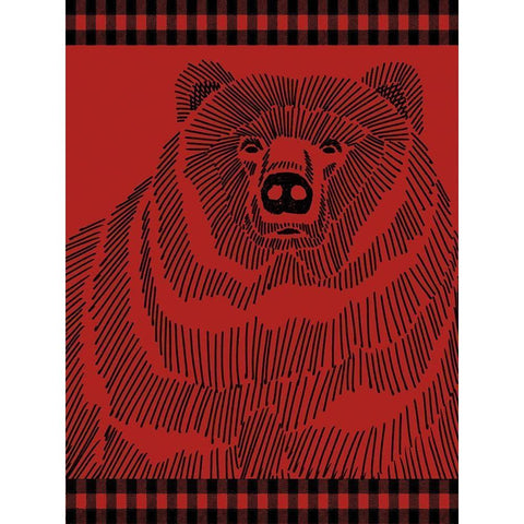 Checkered Bear 2 Black Modern Wood Framed Art Print by Prime, Marcus