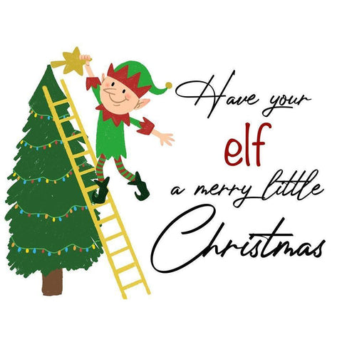 Elf Christmas 1 Black Modern Wood Framed Art Print by Prime, Marcus