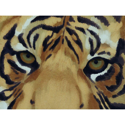Tiger Burst 1 Black Modern Wood Framed Art Print with Double Matting by Prime, Marcus